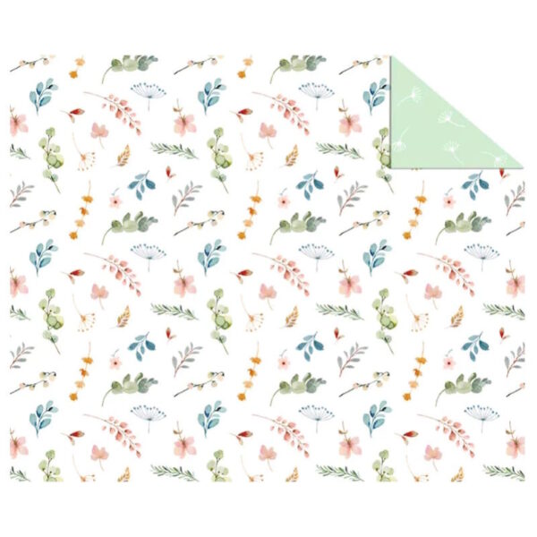 Cartolina Fantasia Branco c/Flores 495x680mm - 300gr.