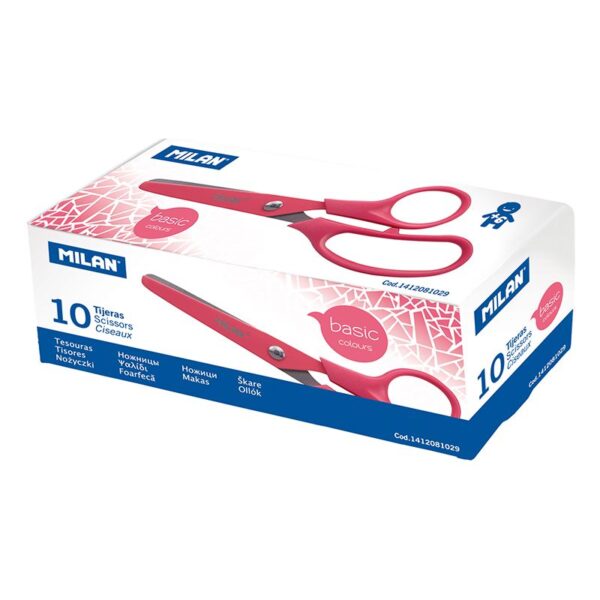 Tesoura Basic Rosa Milan  Cx.10un.