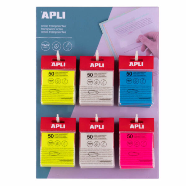 Notas Adesivas Transparentes Apli 75x75 (clique p/ver cores)