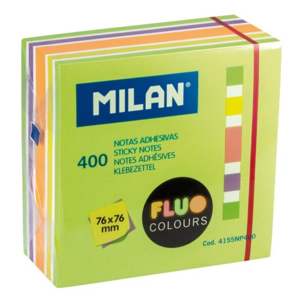 Bloco Notas Adesivo Fluo Colours 400fls - 76x76mm