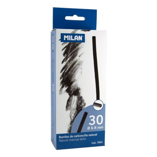 Carvão Cilíndrico 6-8mm Ø Milan Cx.30un
