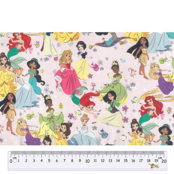 Tecido Algodão Disney Princesas 1,40Mts.