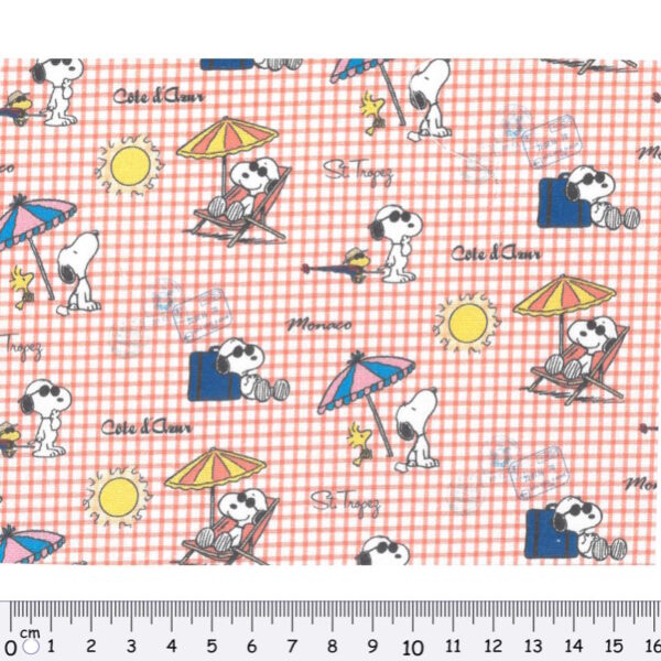 Tecido Algodão Disney Snoopy Rosa 1,40Mts.