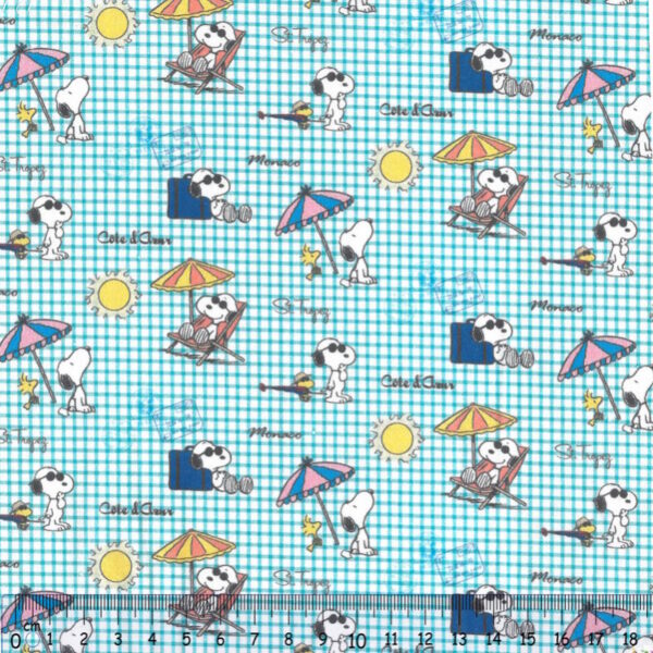 Tecido Algodão Disney Snoopy Azul 1,40Mts.