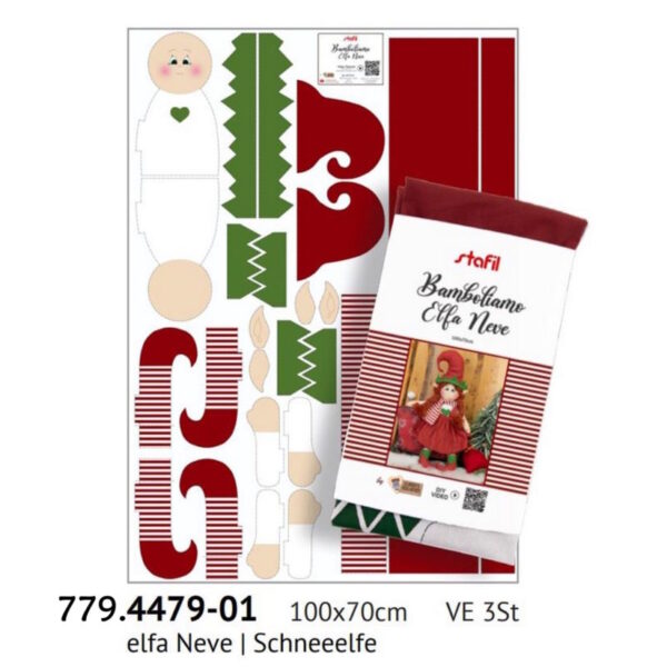 Kit Tecido Bamboliamo Elfa Neve 100x70cm