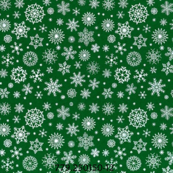 Feltro 30x40cm Snowflakes Darkgreen/White