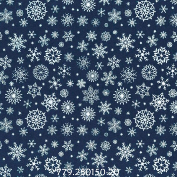 Feltro 30x40cm Snowflakes NightBlue/White