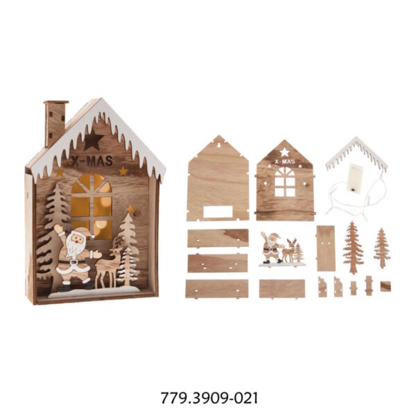 Casa Madeira Set c/ Led 22x15x4cm