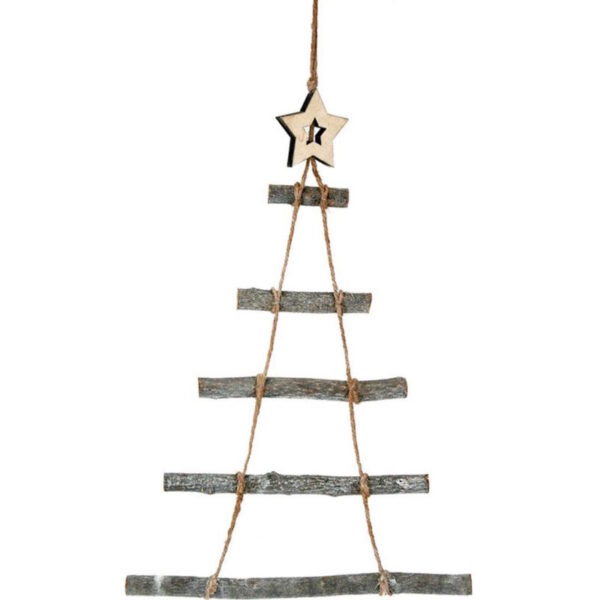 Árvore c/ Estrela Madeira 34x50cm