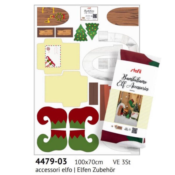 Kit Tecido Bamboliamo Elfo Neve 100x70cm