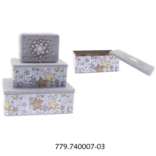 Caixas Quadradas Snowflakes - 3un.