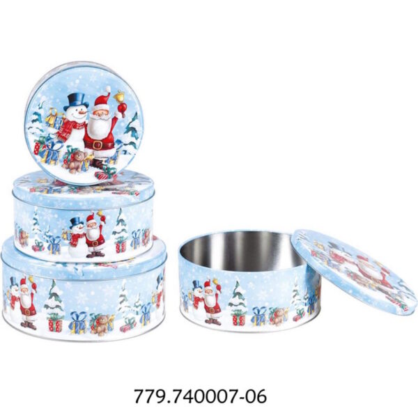 Caixas Redondas Santa Claus 3un.