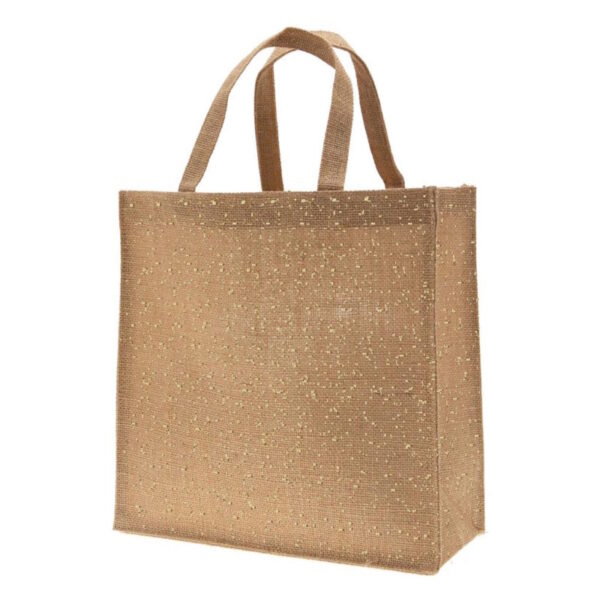 Saco de Juta Natural/Glitter 30x30x12cm