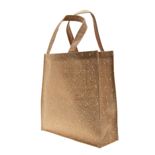 Saco de Juta Natural/Glitter 35x35x12cm