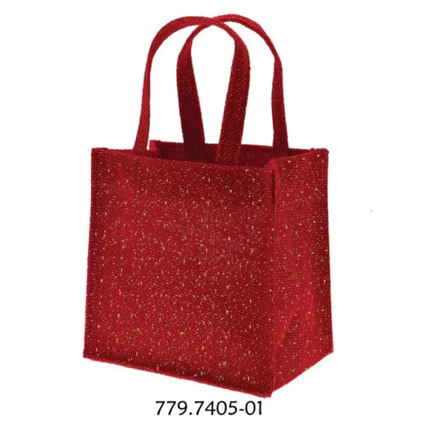 Saco de Juta Vermelho 15x15x10cm