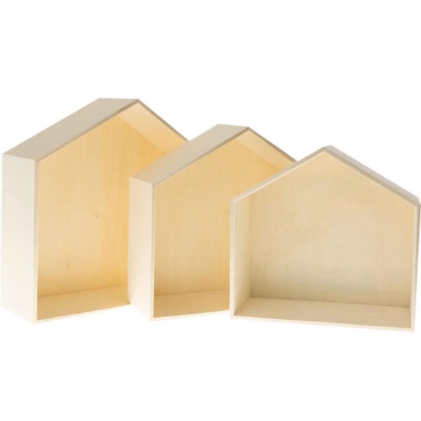 Casa Madeira 24x23/27x26,5 30x30x10cm - 3un.