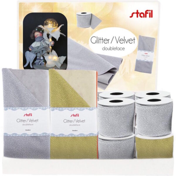 Display Veludo Dupla Face Glitter 50x68cm - 57un.