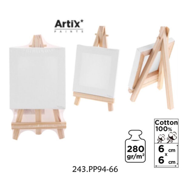 Display 24 Mini Cavalete + Mini Tela 60x60mm