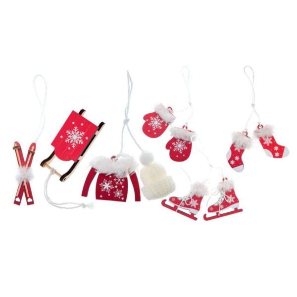 Mini Decorativos Winter Red/White 5-7cm