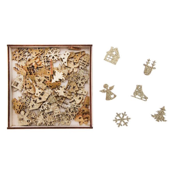 Caixa Christmas Gold c/ 108 Peças Decorativas - 15mm