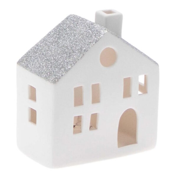 Casa c/ Led Branco/Prata 90x85x50mm