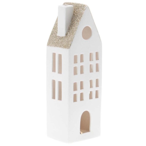 Casa c/ Led Branco/Ouro 220x75x60mm