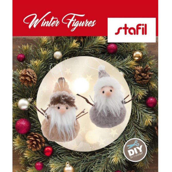 Kit Santa Claus Brown/Grey H12cm