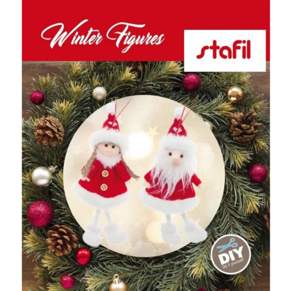 Kit Santa Claus/Woman Red/White H19cm