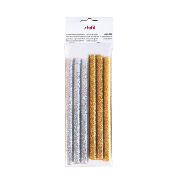 Cola Quente Glitter Ouro/Prata 11.2x150mm - Pack 6un.