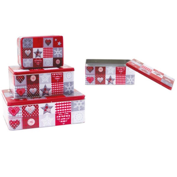 Caixas Metálicas Christmas Pictures 3un.