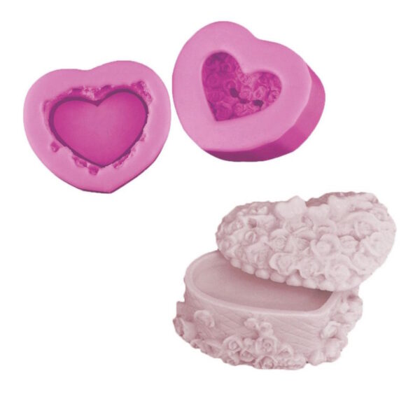 Molde Silicone Heart Box