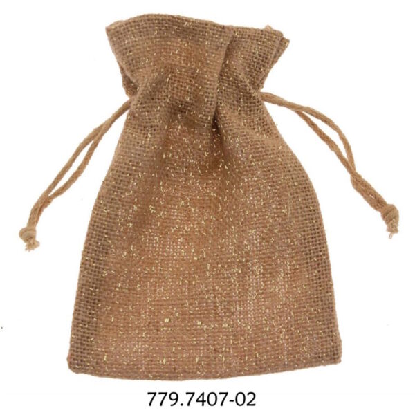 Saco de Juta Algodão Shimmer  13x18cm