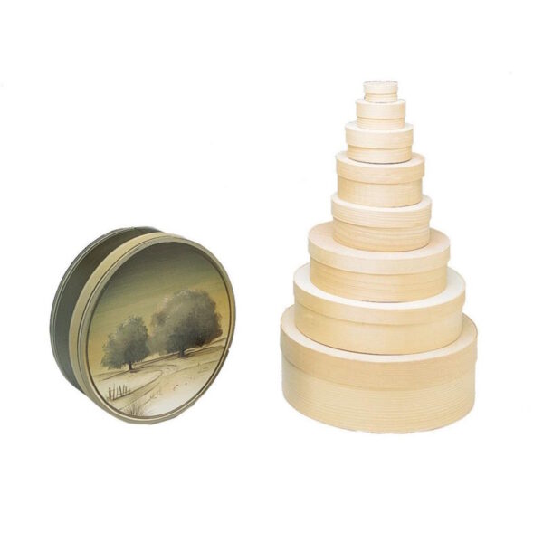 Caixa Redonda Madeira Ø100x45mm