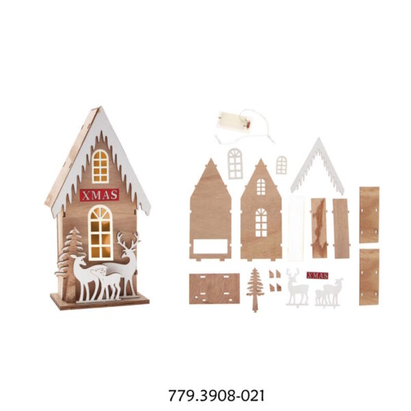 Casa Madeira Set c/ Led 20,5x11x5cm