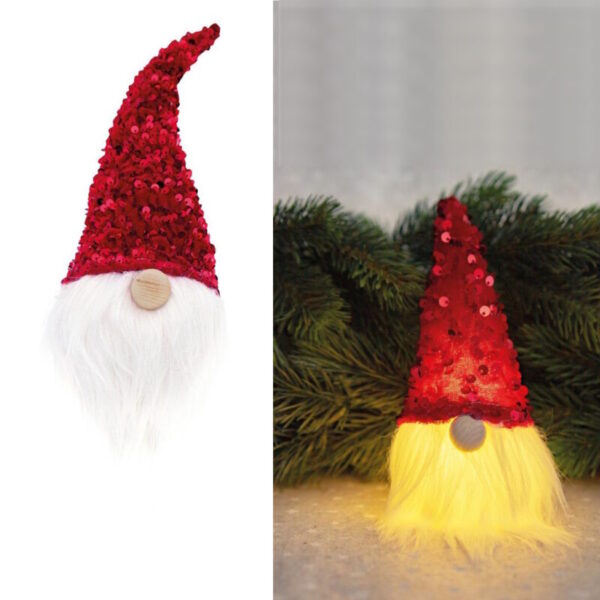 Anão Red/White 33cm c/Led