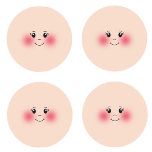 Rostos Tecido Ø4cm - 4x3un.