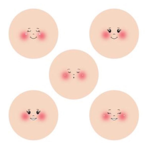 Rostos Tecido Ø4cm - 5x3un.