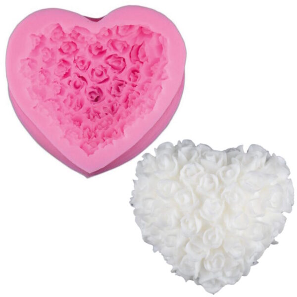 Molde Silicone Heart with Roses