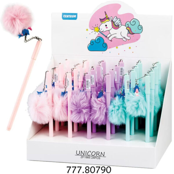 Esferográfica "Unicórn Pompon" - 0.7mm - Exp. 24un.