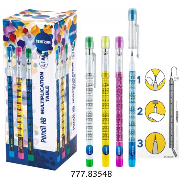 Lápis HB Multi-Section Tabuada 2mm Cx.36un.