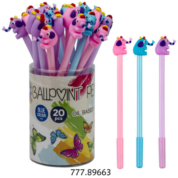 Esferográfica "Elephant" - 0.7mm - Pote 20un. - Sortido