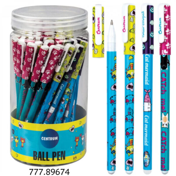 Esferográfica Gel Apagável "Cat" - 0.5mm - Pote 48un.