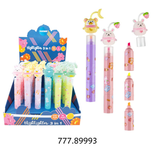 Highlighter "Cute Animals 3 in 1" Exp. 36un.
