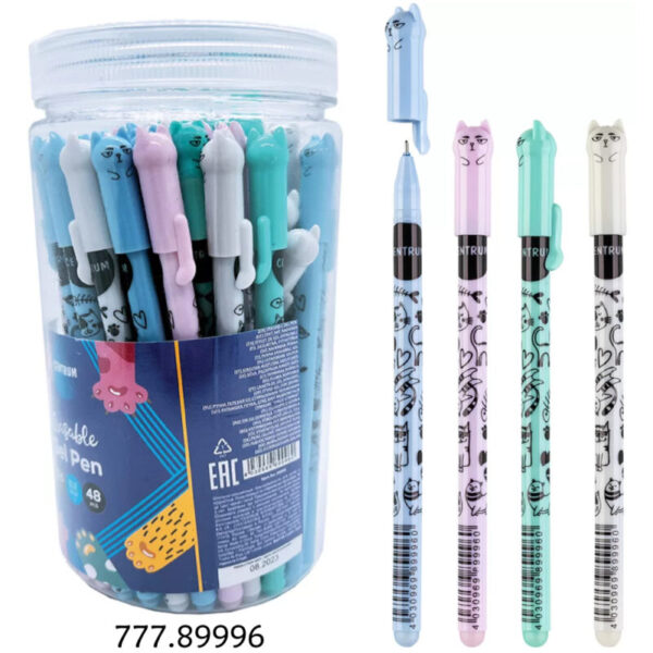 Canetas Gel Apagável "Cat" 0.5mm - Pote 48un.