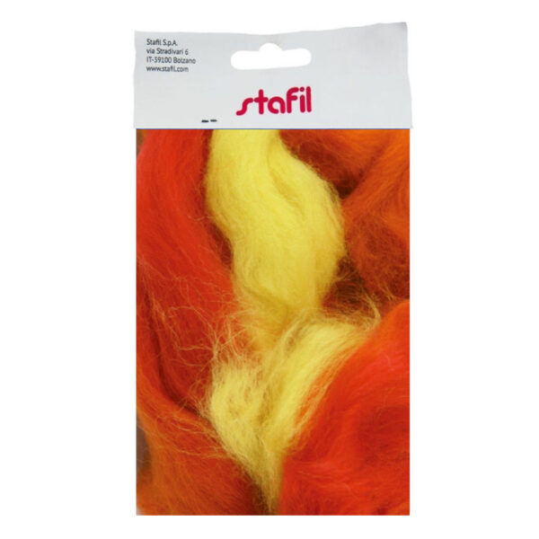 Lã Merino SB50 Vermelho/Amarelo 50gr.- 27-28 micron