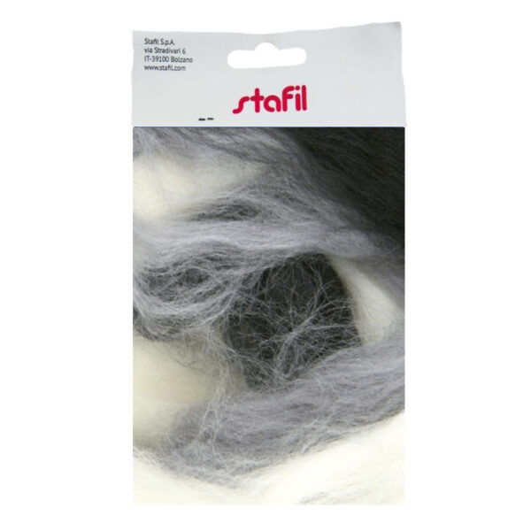 Lã Merino SB50 Preto/Branco 50gr.- 27-28 micron