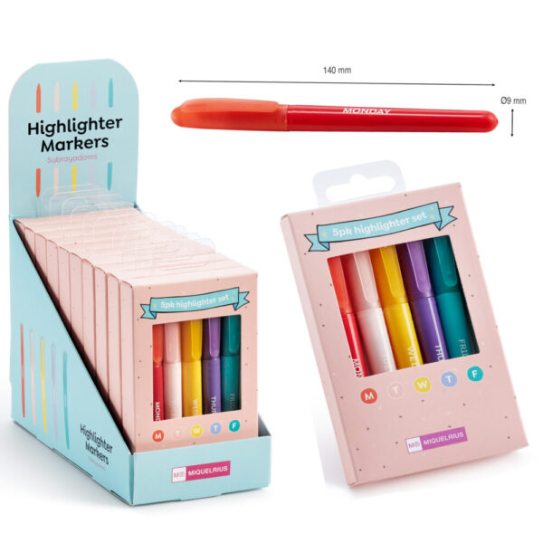 Marcador 5 Cores  B2F  Ø9x140mm - Exp.10un.