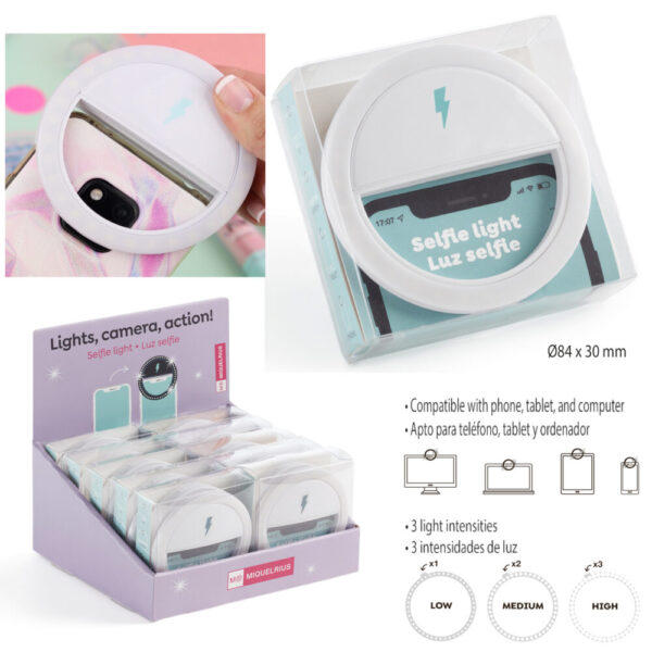 Aro Luminoso Selfie B2F  Ø84x30mm - Exp.10un.