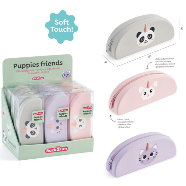 Estojo Puppies Friends B2F 42x195x80mm - Exp.12un.