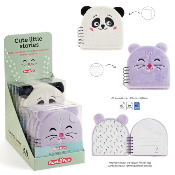 Notebook Peluche Espiral B2F 160x160mm - Exp.8un.